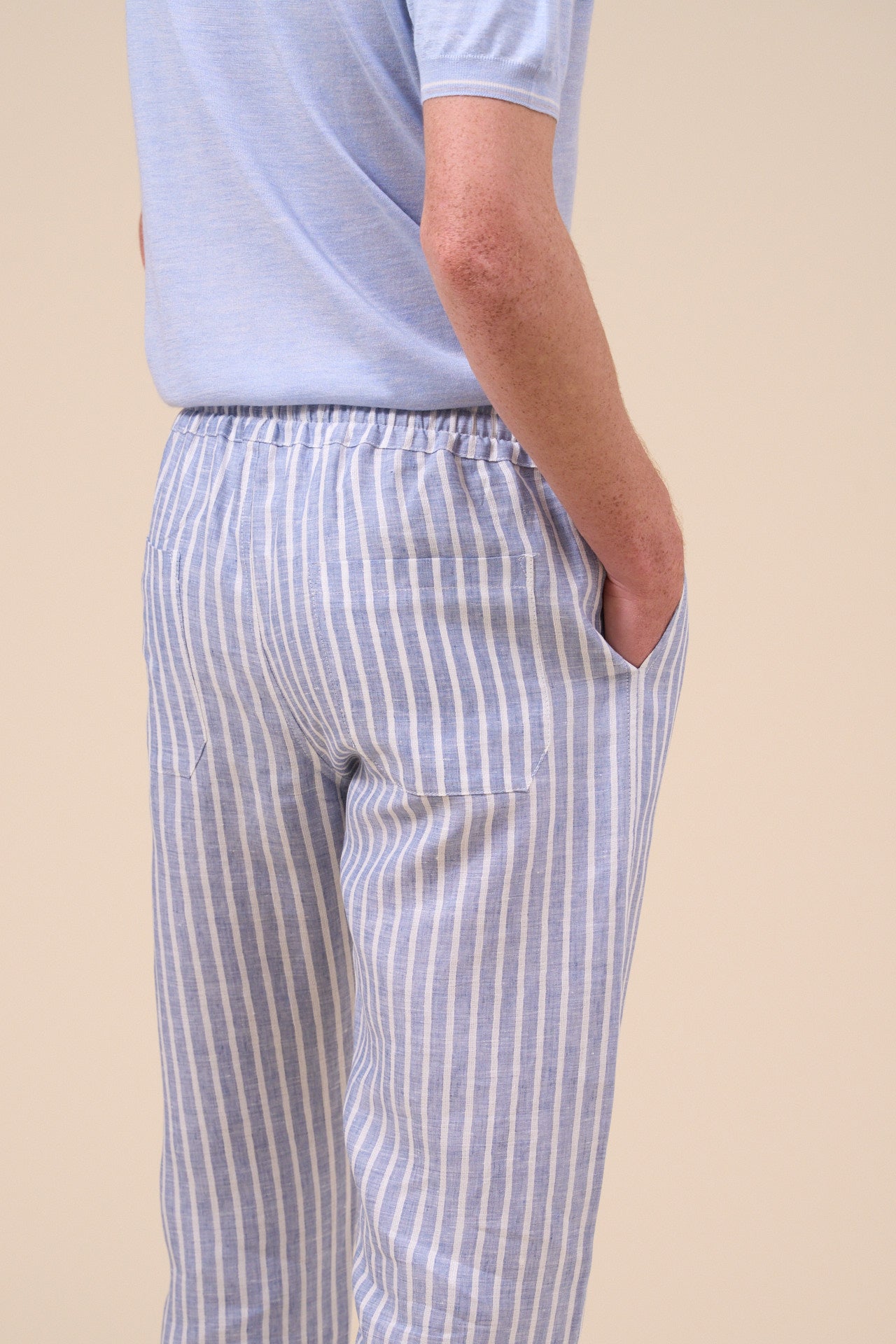 Bonifacio Linen Striped Pants