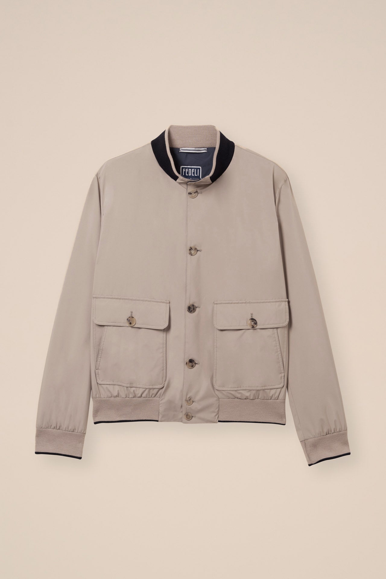 Ryan Rainstop Buttoned Bomber Jacket