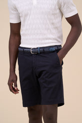 Woven Linen Belt - Midnight Blue