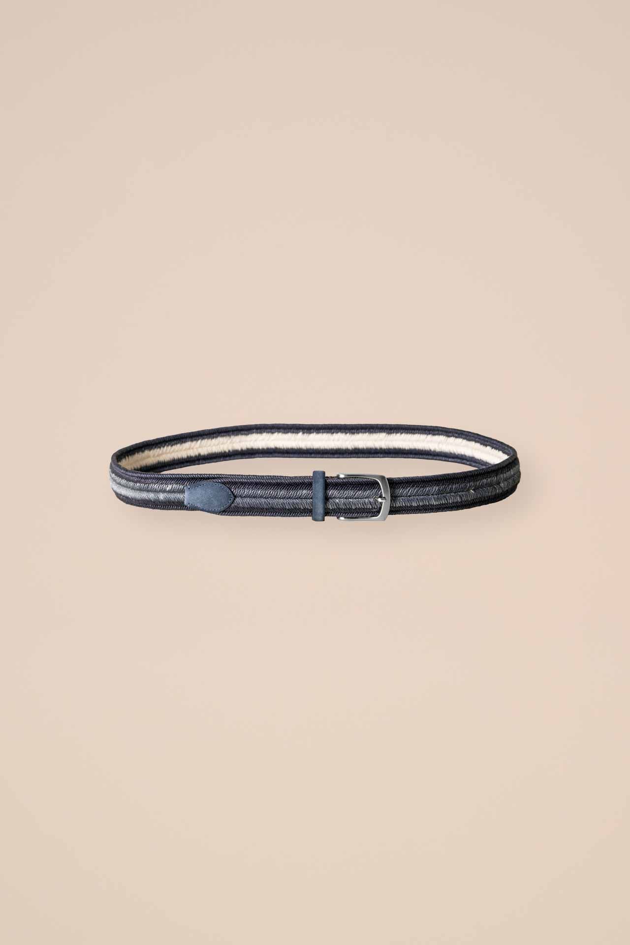 Woven Linen Belt - Midnight Blue