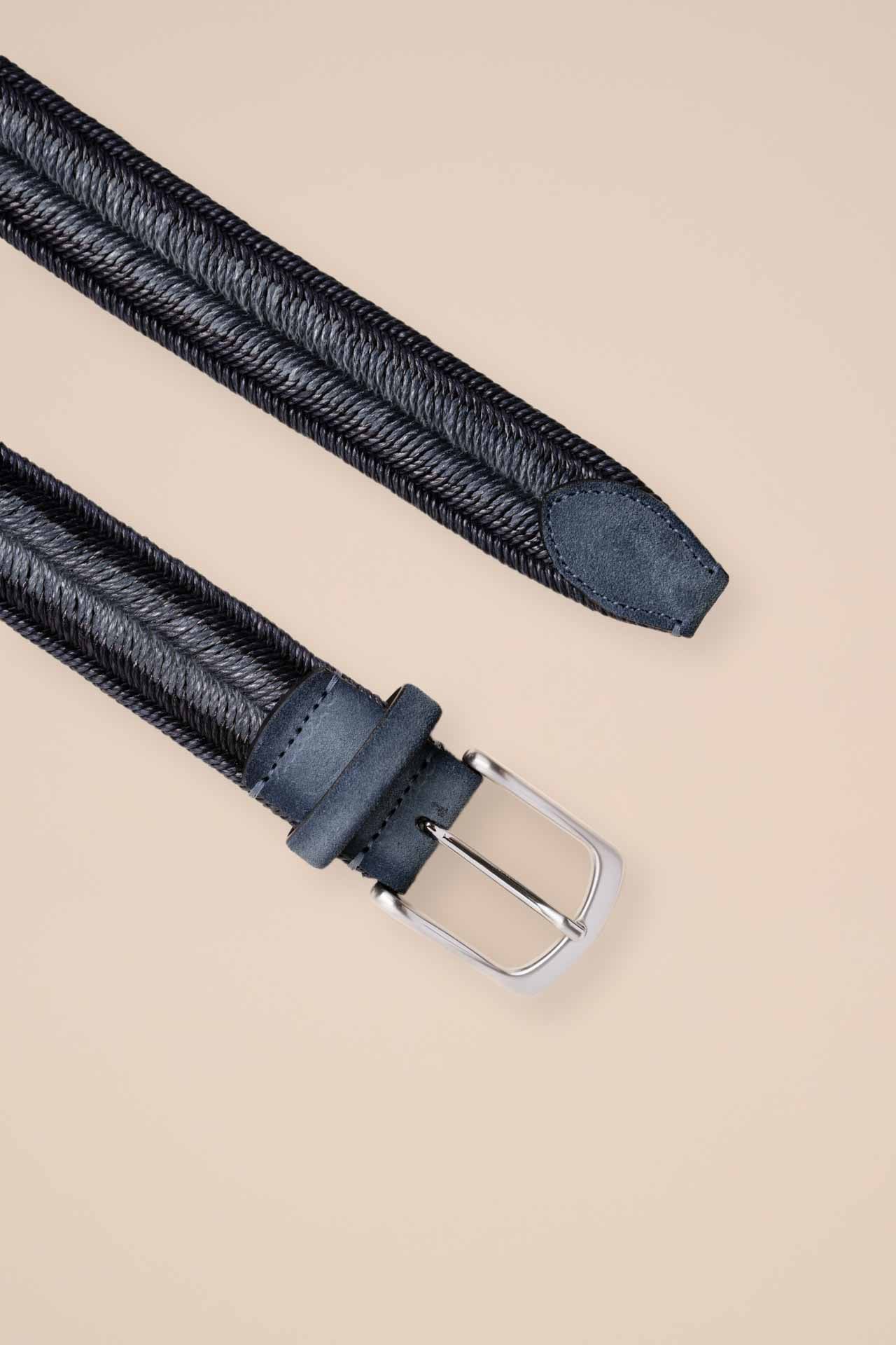 Woven Linen Belt - Midnight Blue