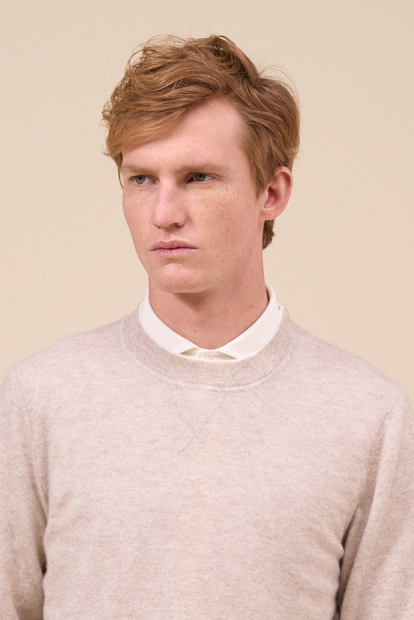 David Cashmere Linen V-neck - Bicolor