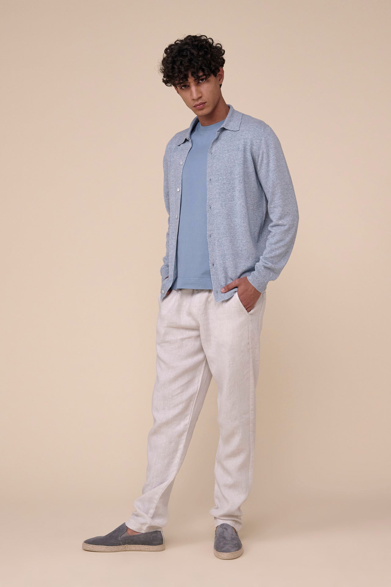 Cashmere and Linen Long Sleeve Shirt