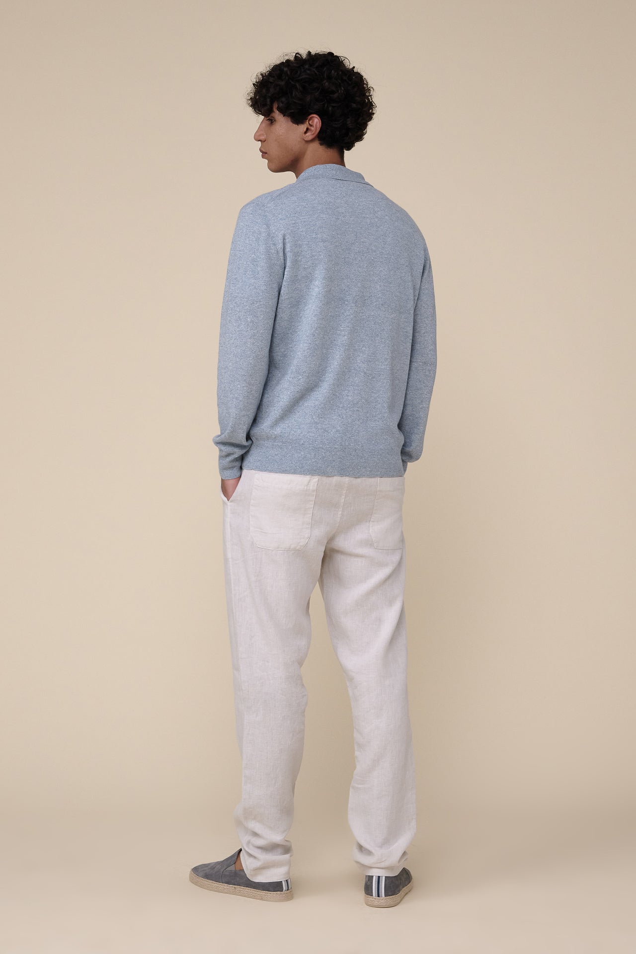 Long Sleeve Cashmere and Linen Shirt