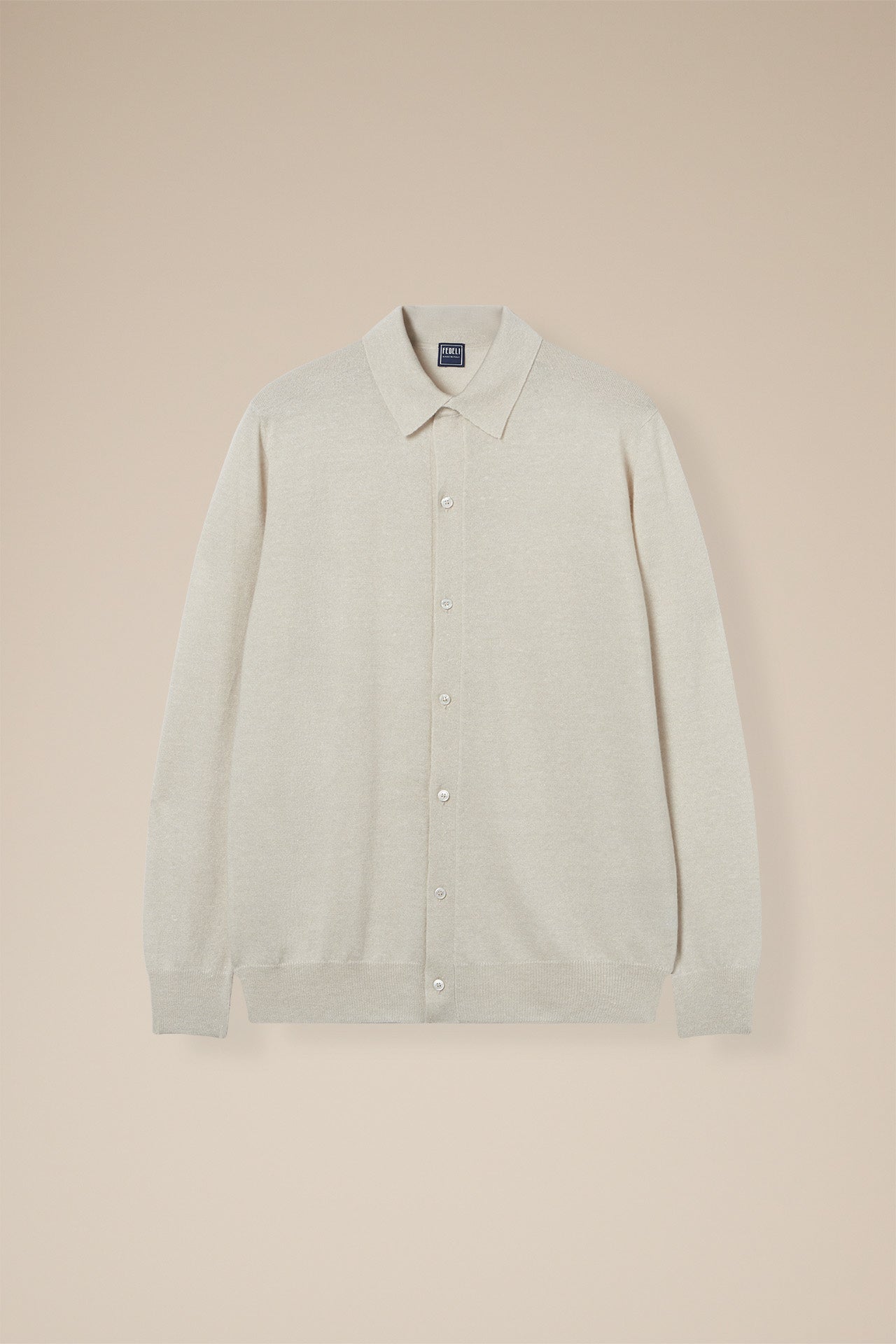 Long Sleeve Cashmere and Linen Shirt