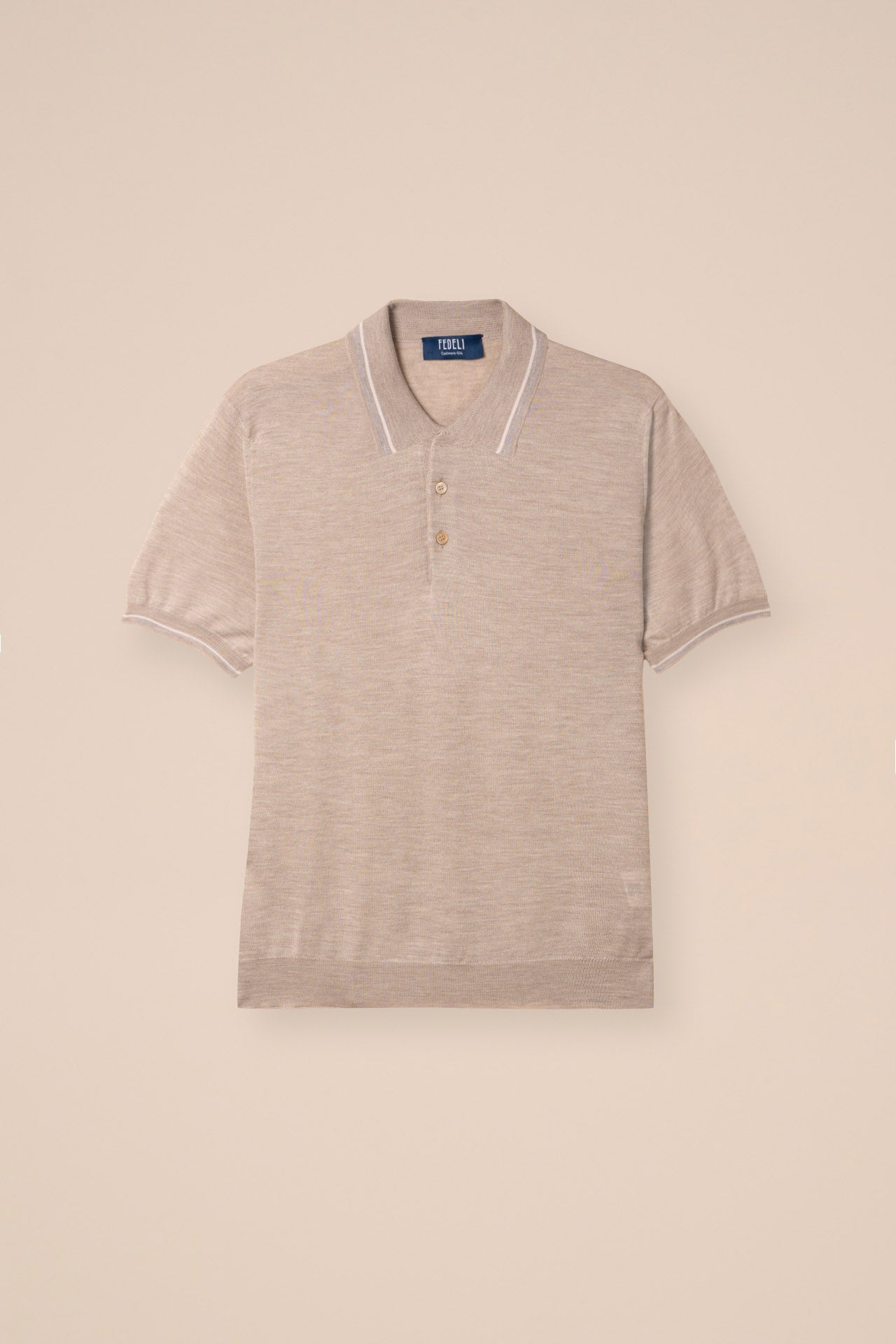 Eton Cashmere Silk Striped Polo Shirt