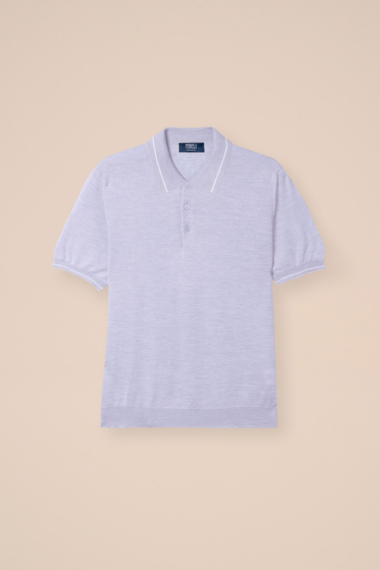 Eton Cashmere Silk Striped Polo Shirt