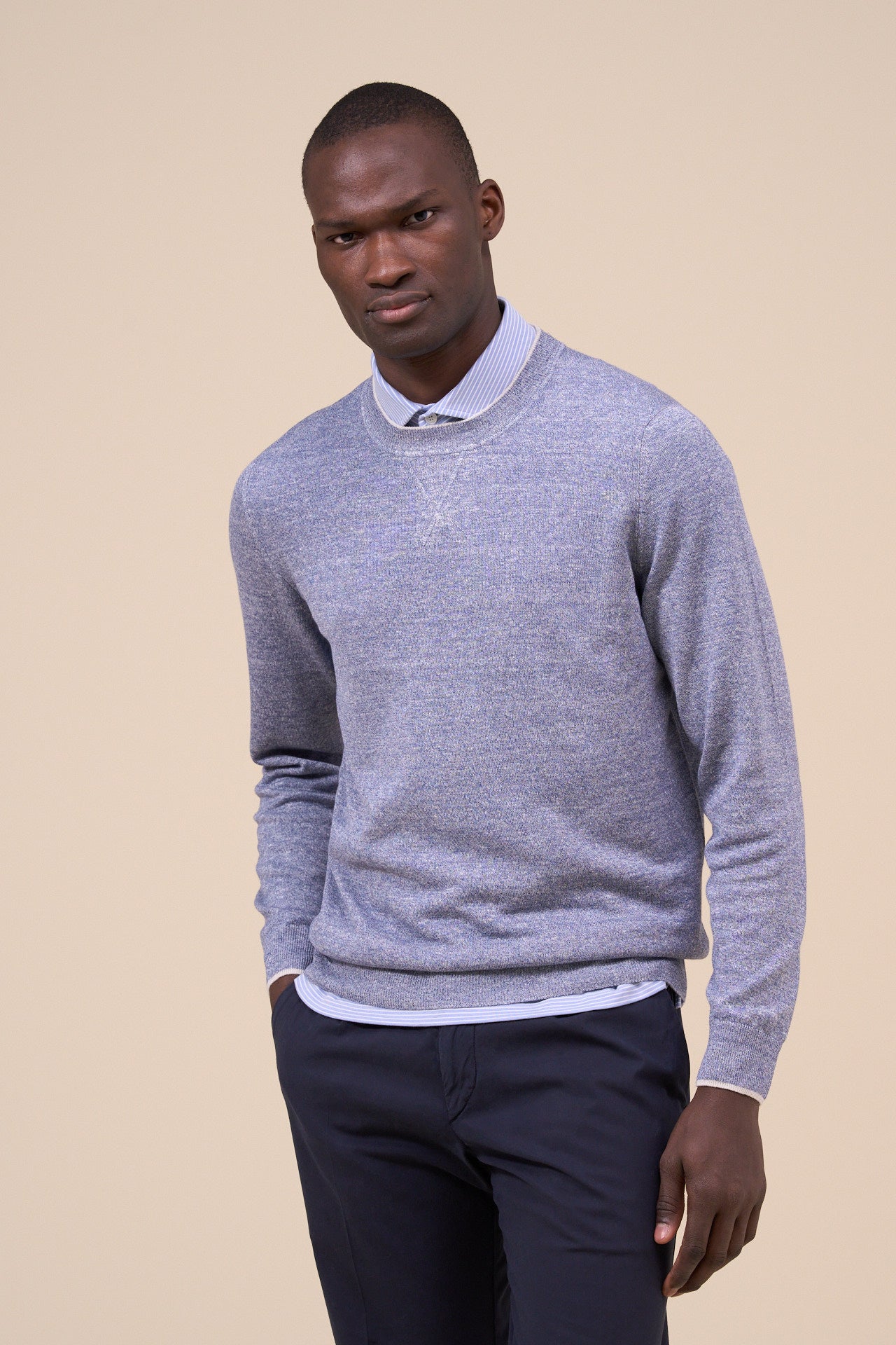 David Irlanda Cotton Linen Roundneck - Bicolor