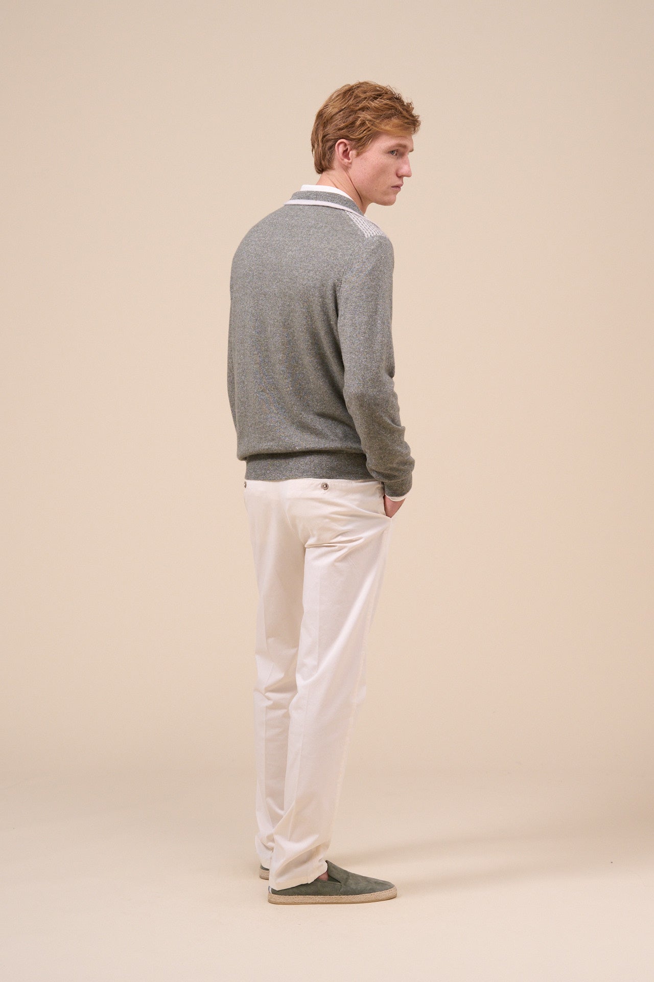 Buk Cashmere Linen Jacquard Half-neck