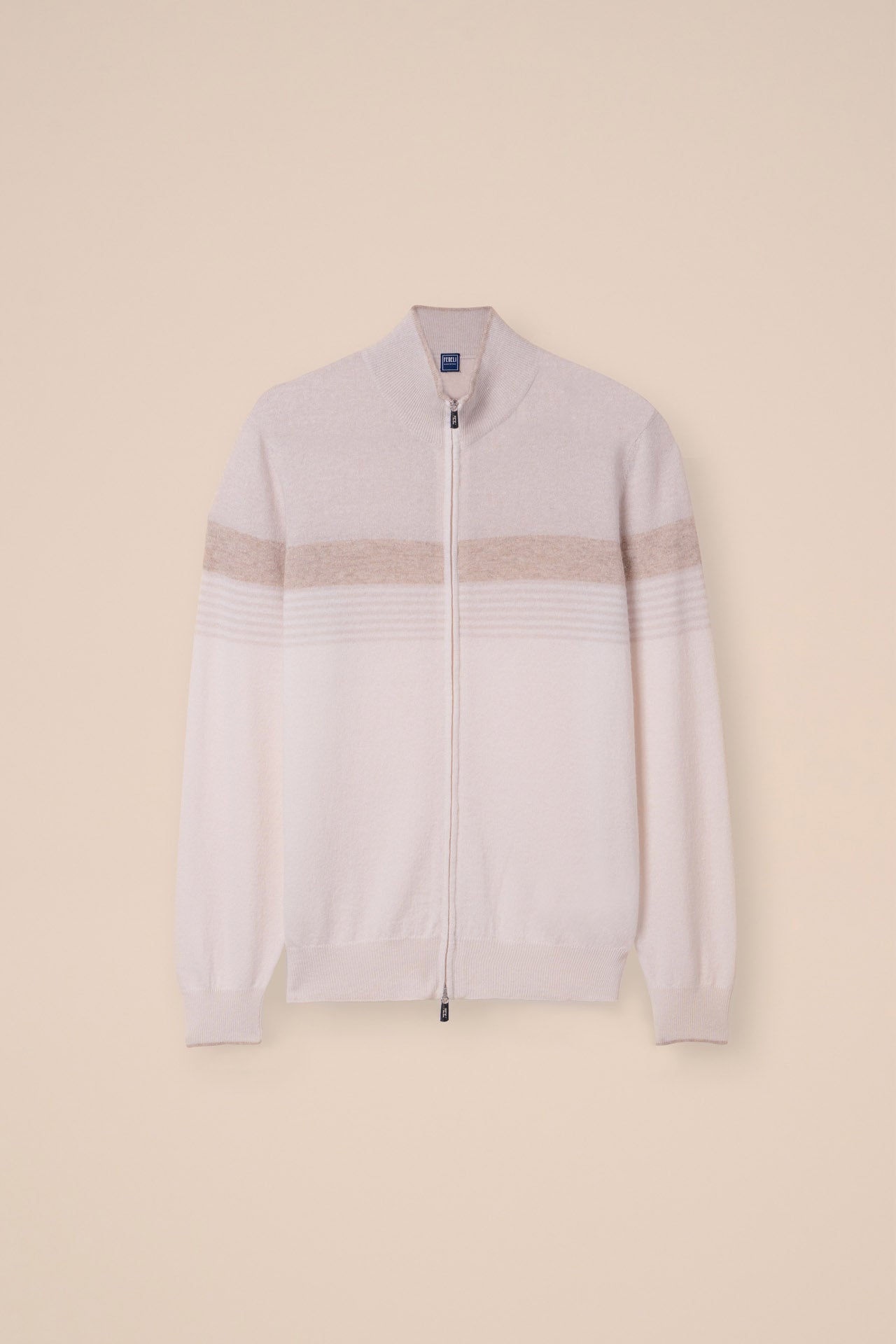 Milos Cashmere Linen Full-zipped Striped Sweater