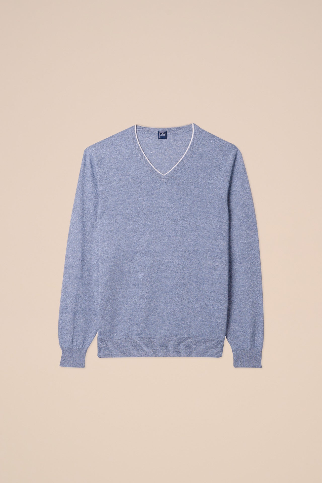 Pull Cashmere Linen V-neck - Bicolor