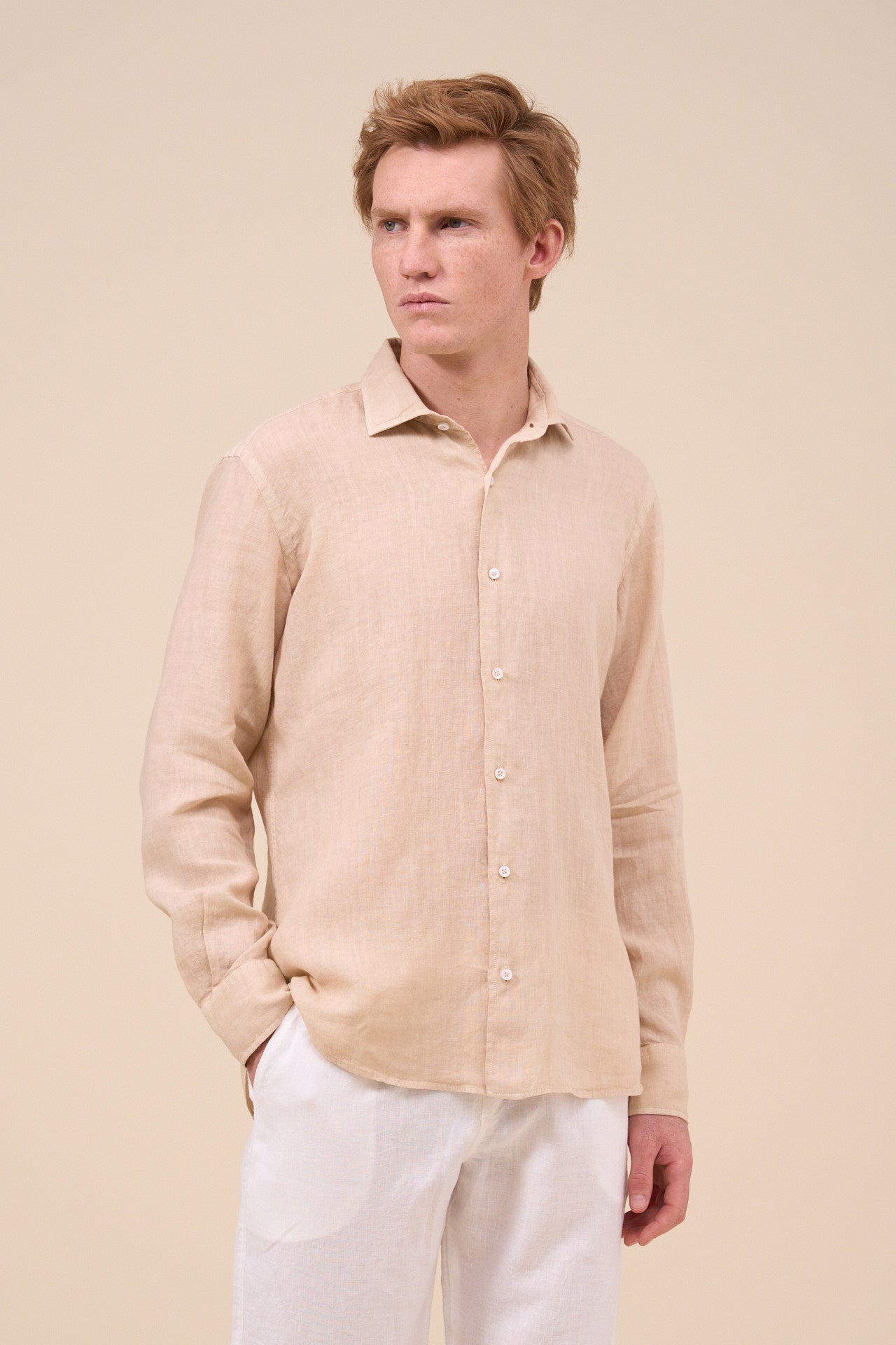 Nick Linen Dusty Long Sleeve Shirt