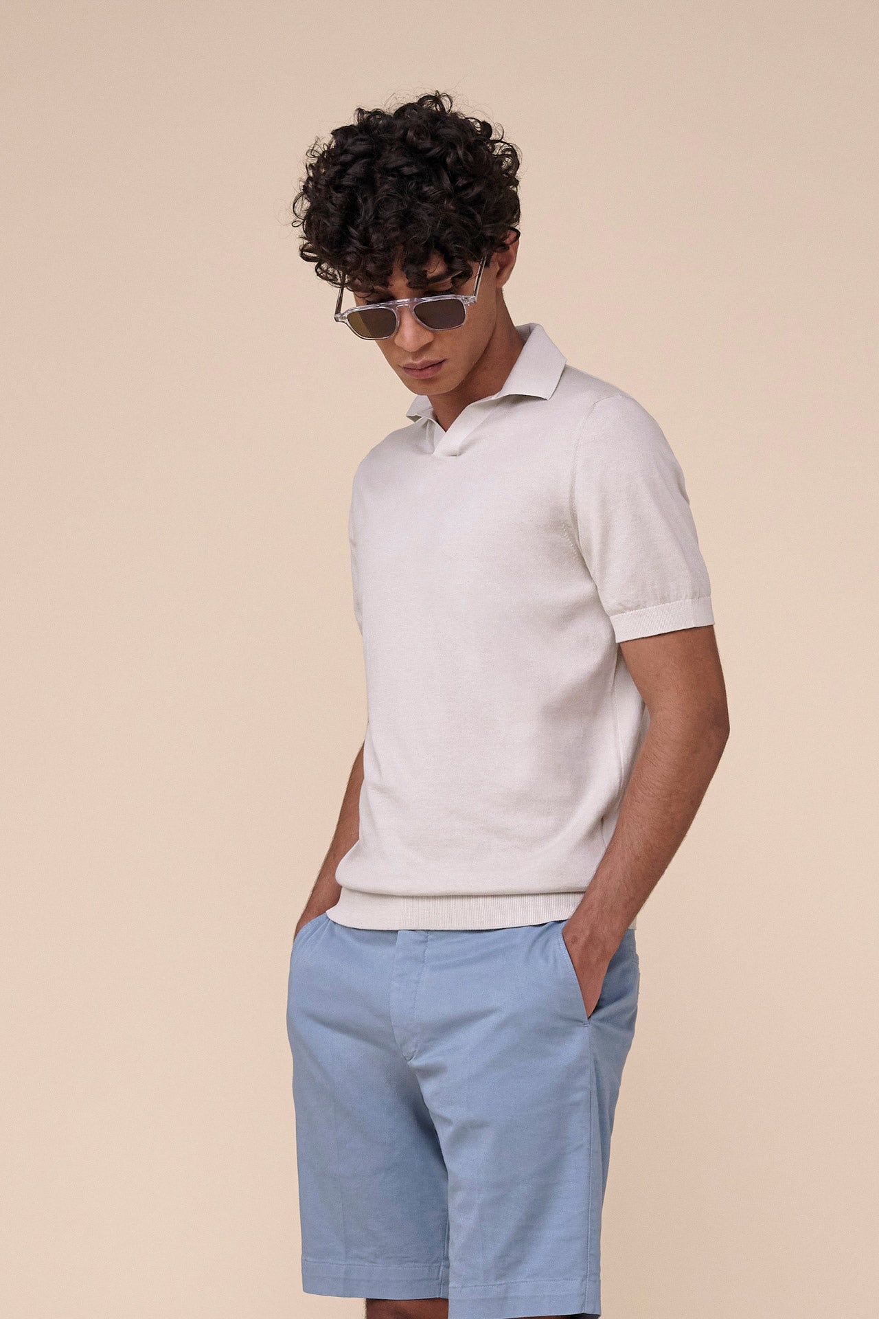 Fuji Organic Cotton Polo with Open Neck