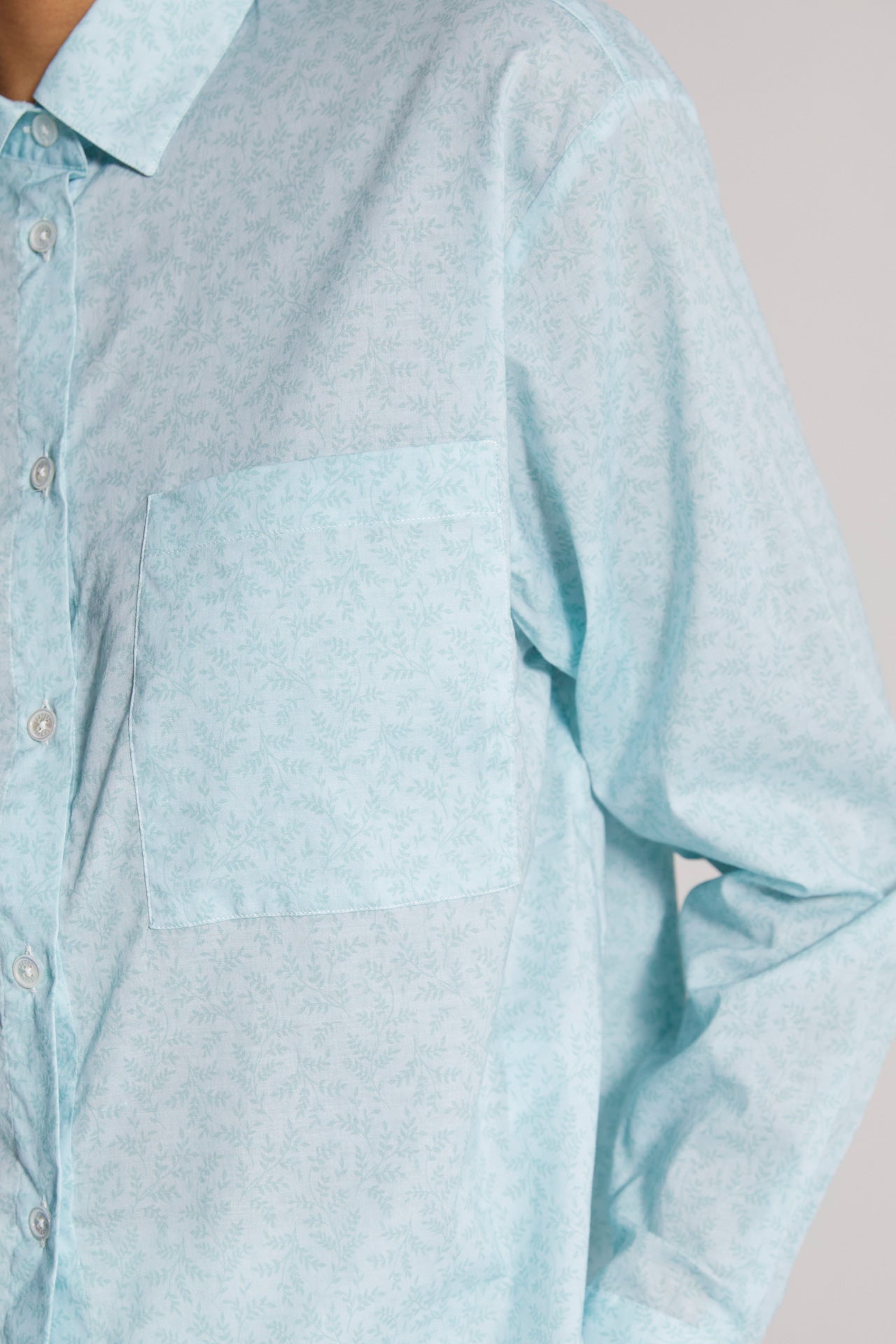 Palmaria stretch cotton voile printed shirt - twig pattern